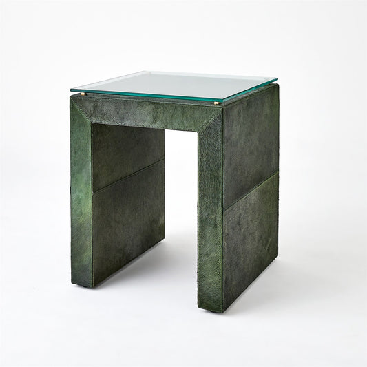 Posh Side Table - Hair-On-Hide Green