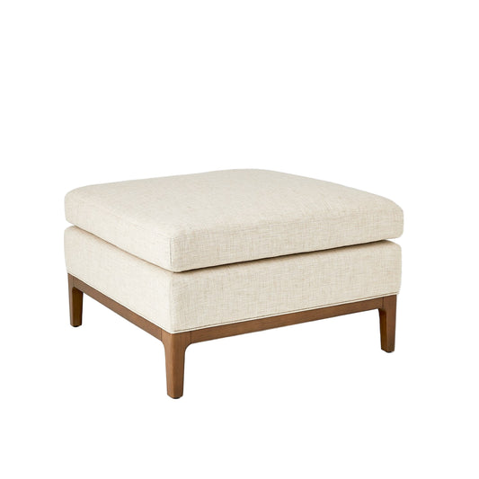 Laguna Ottoman - Natural Wood - Muslin