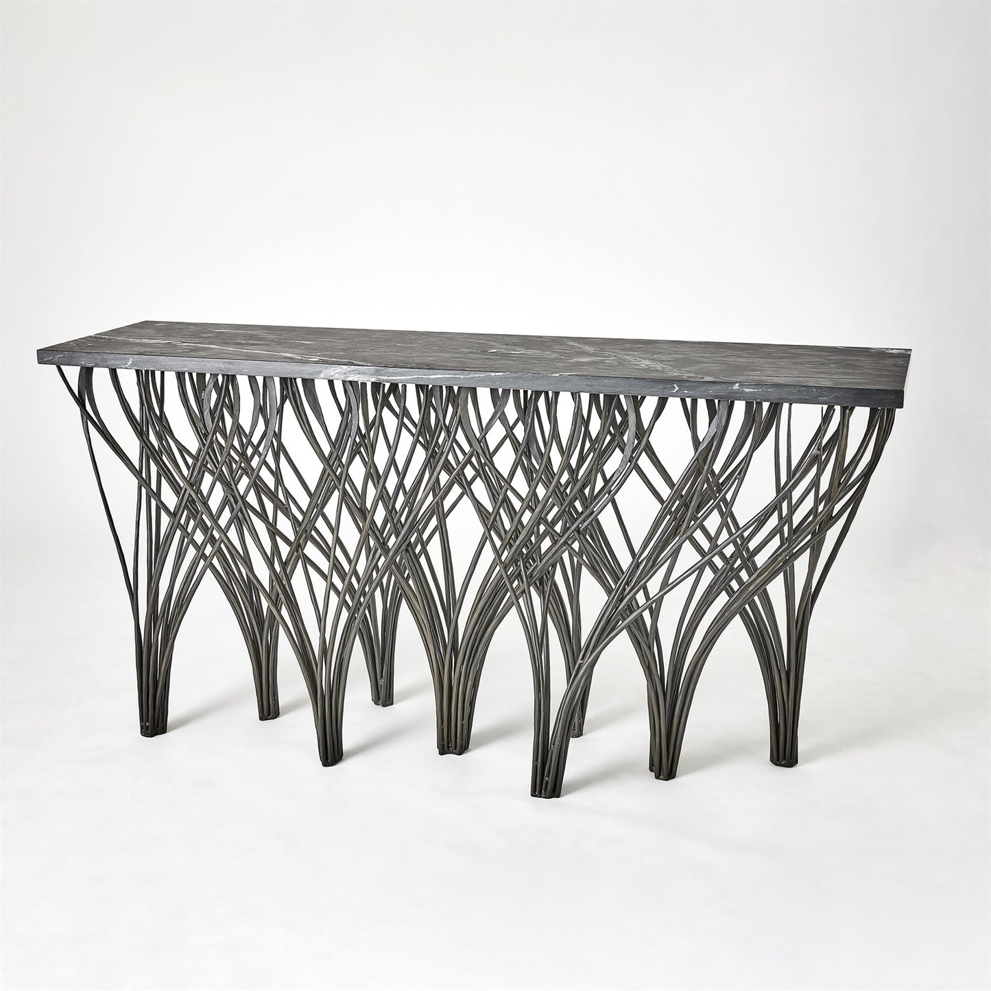 Vector Console - Natural Iron w/Black Marine Leather Marble