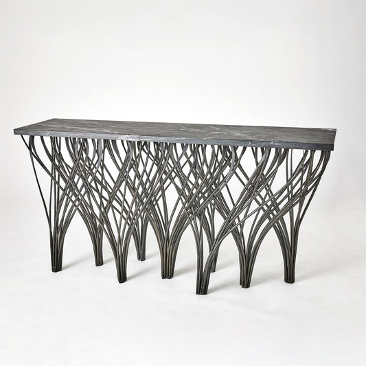 Vector Console - Natural Iron w/Black Marine Leather Marble