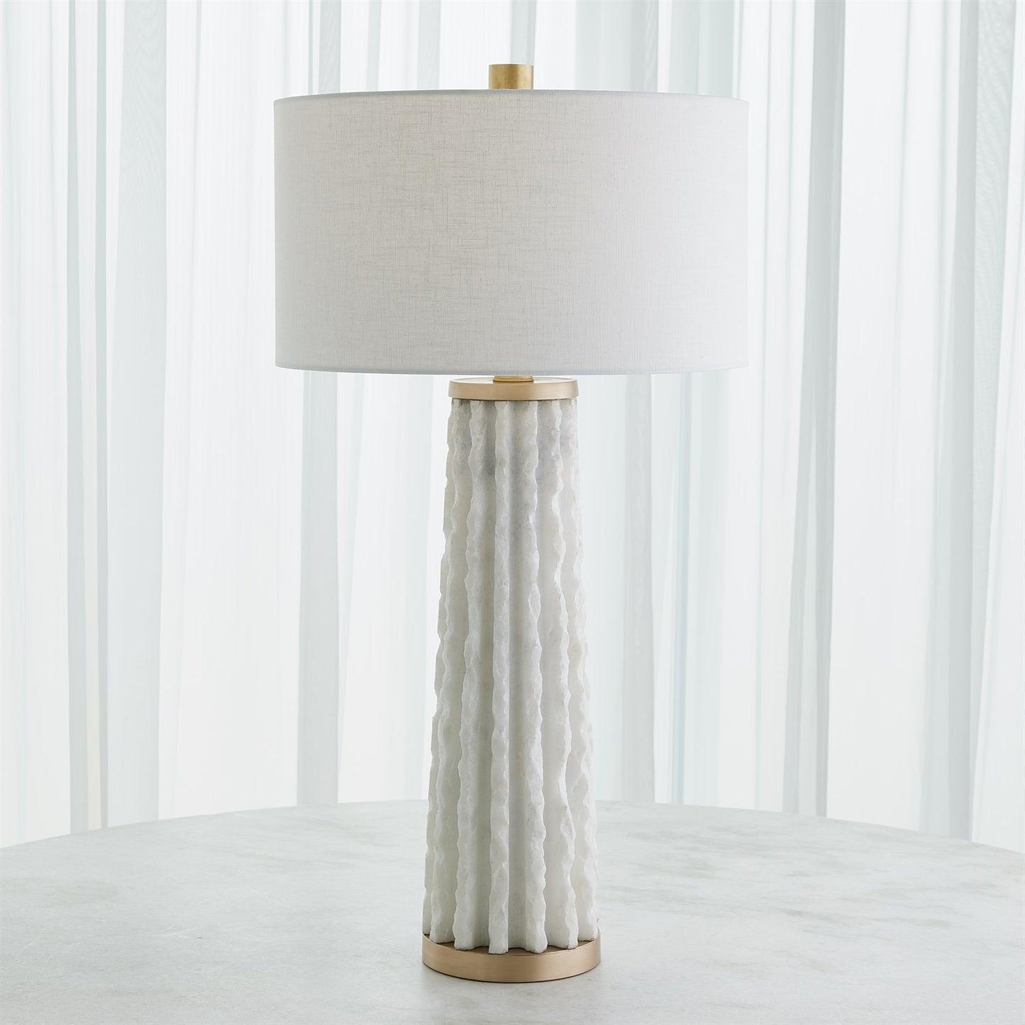 Quarry Table Lamp - White Marble