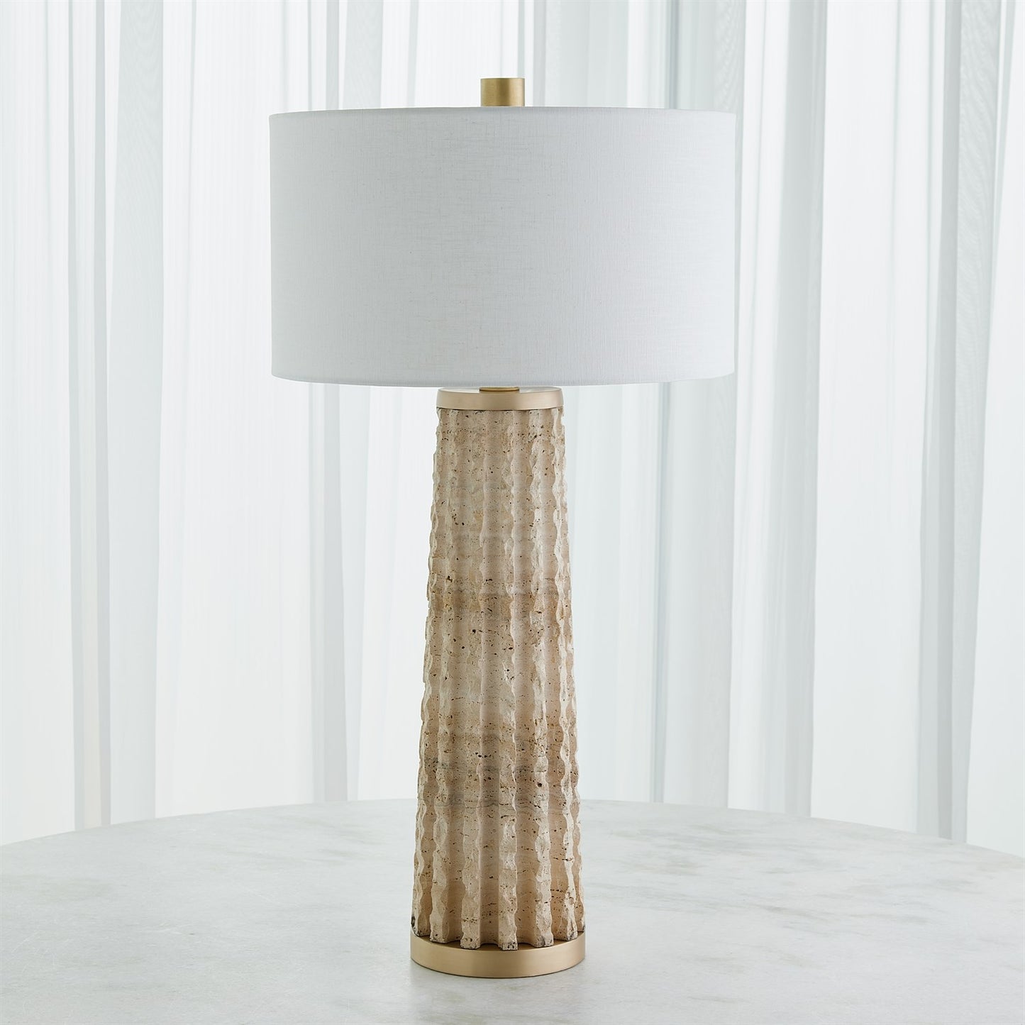 Quarry Table Lamp - Travertine
