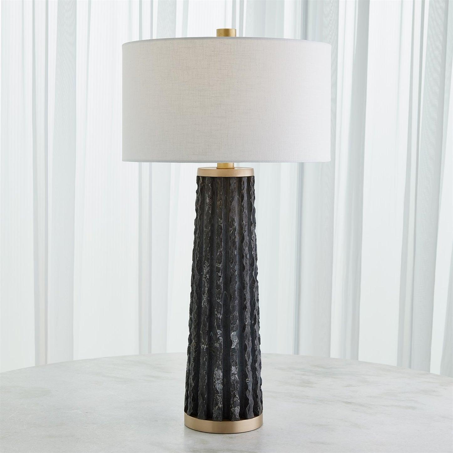 Quarry Table Lamp - Black Marble