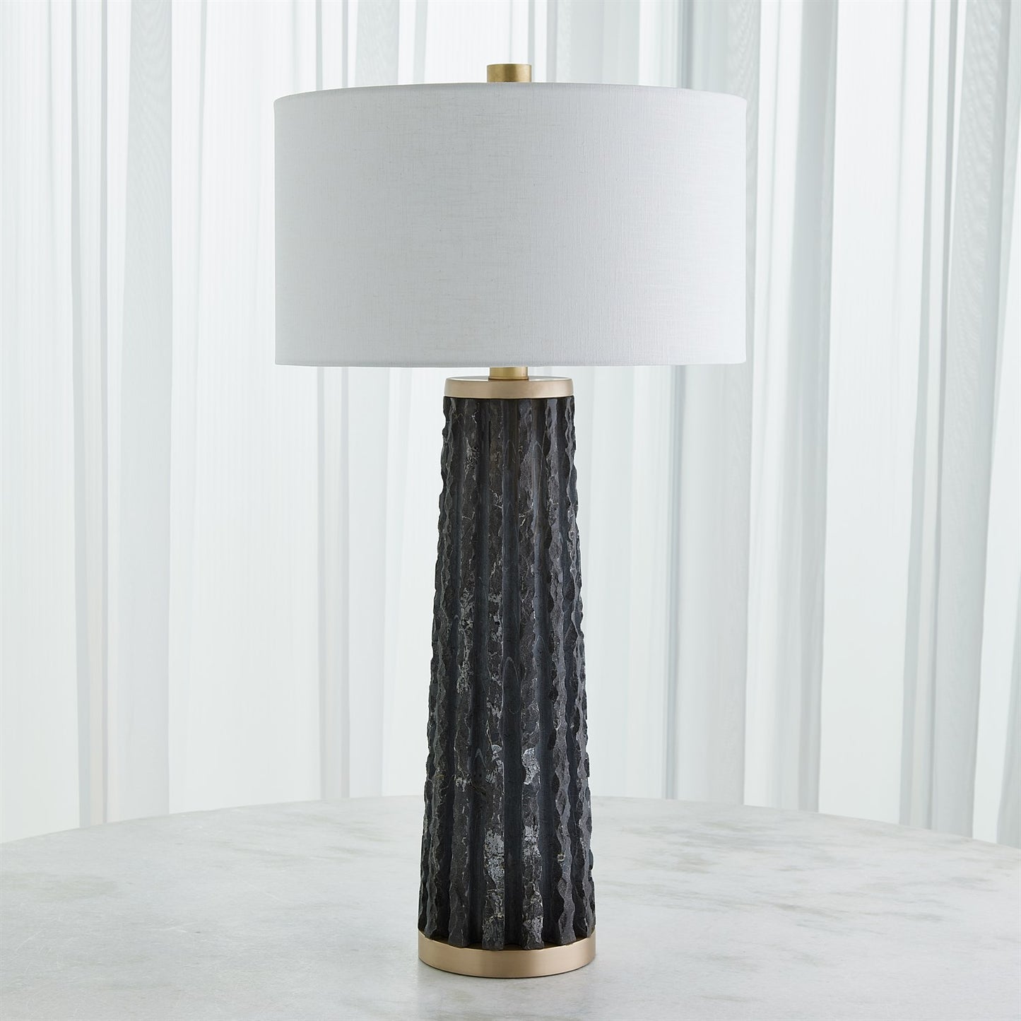 Quarry Table Lamp - Black Marble