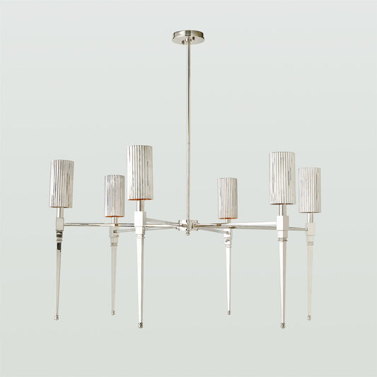 Fluted Chandelier - Nickel