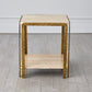 Kraft Side Table - Light Bronze w/Travertine
