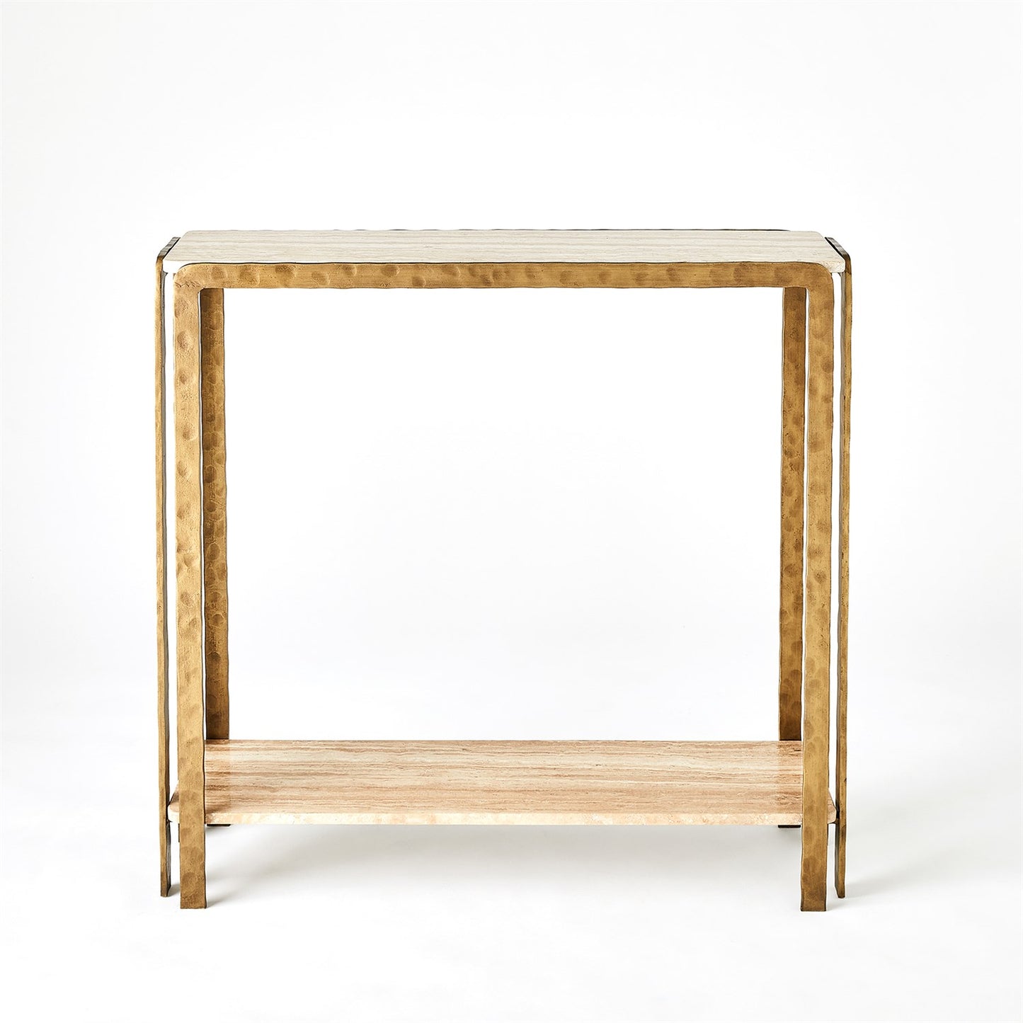 Kraft Console - Light Bronze w/Travertine
