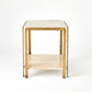Kraft Side Table - Light Bronze w/Travertine