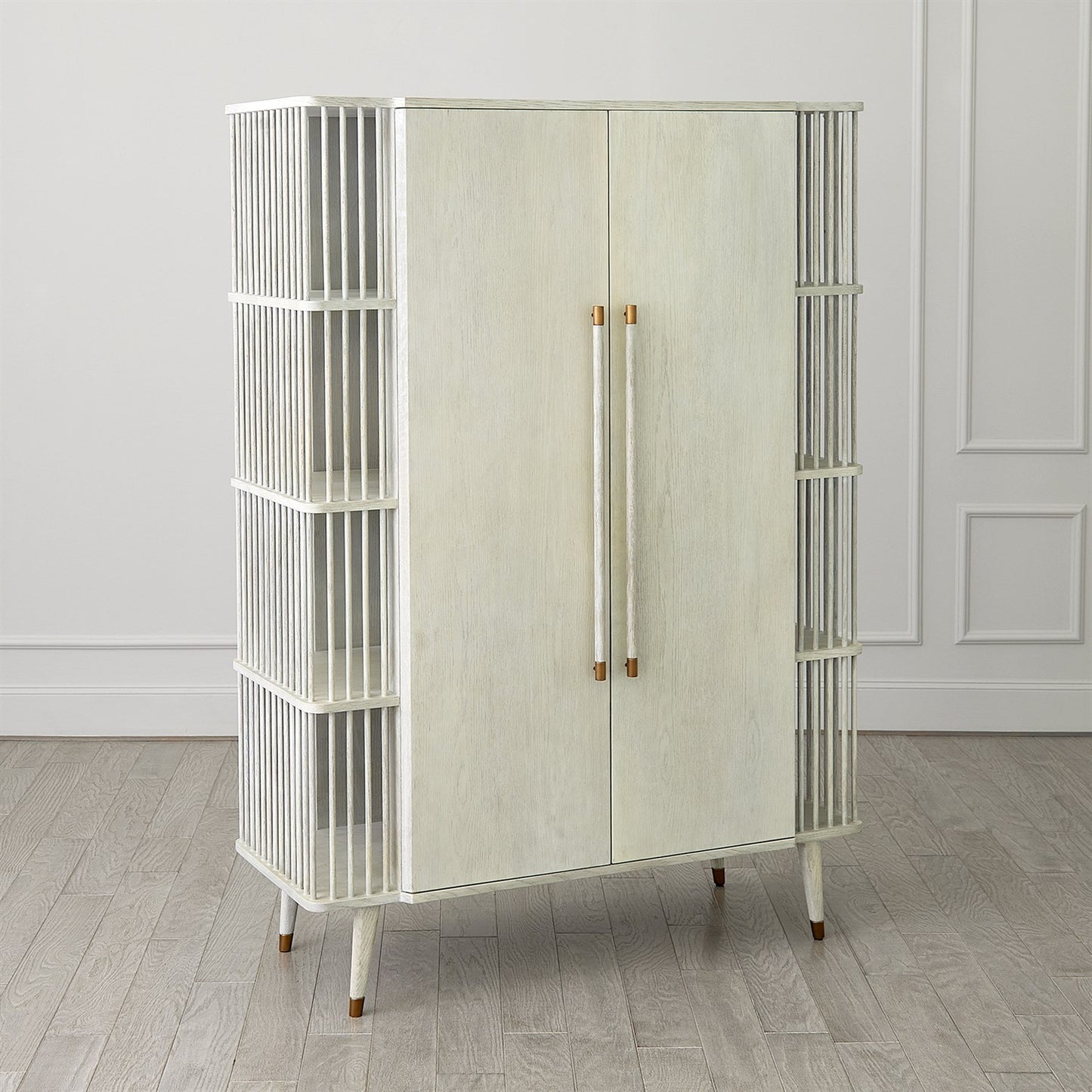 Arbor Tall Cabinet - Whitewashed Finish