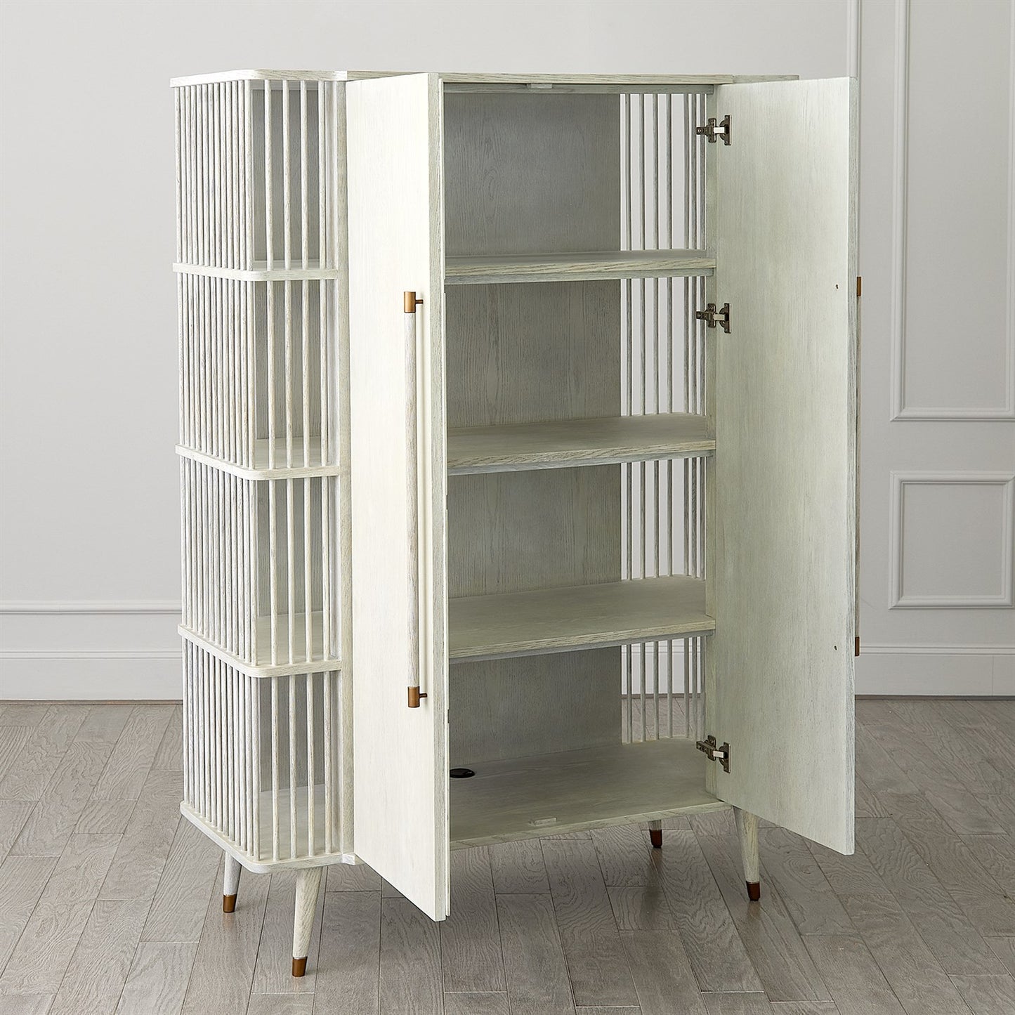 Arbor Tall Cabinet - Whitewashed Finish