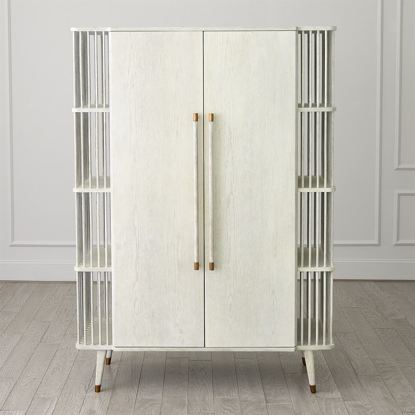 Arbor Tall Cabinet - Whitewashed Finish