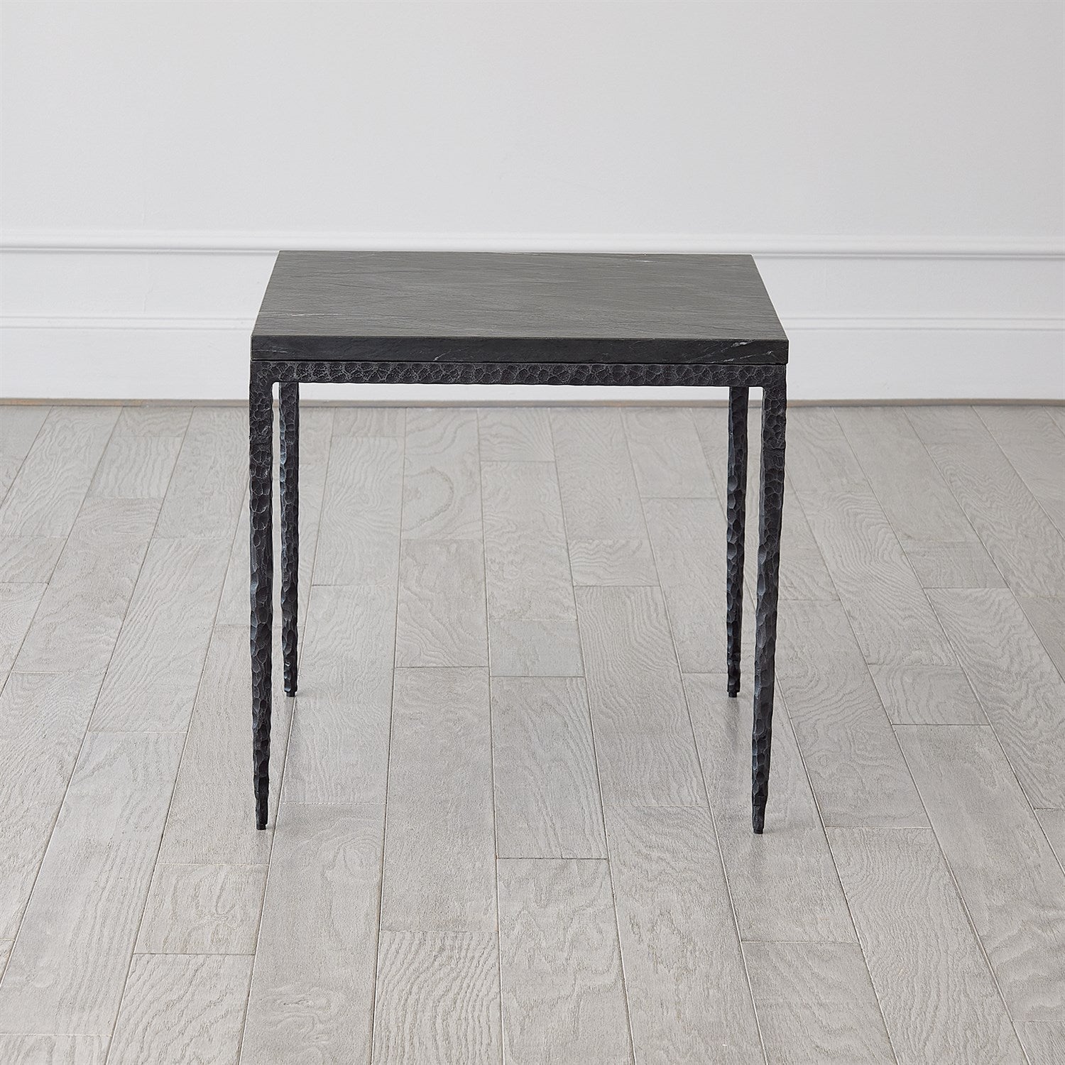Forrester Side Table - Blackened/ Flamed Marble - Grats Decor Interior Design & Build Inc.
