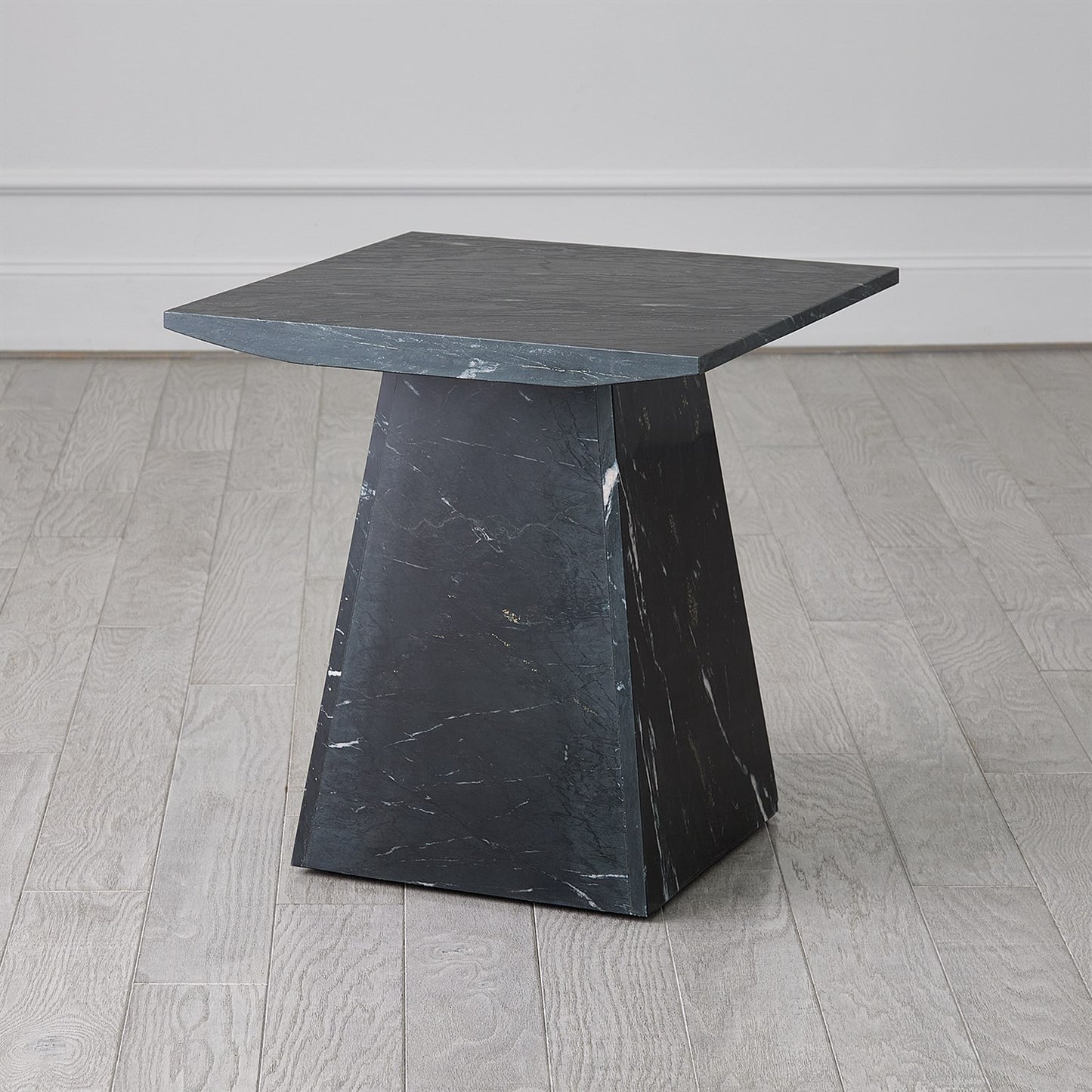 Aero Side Table - Black Leathered Marble