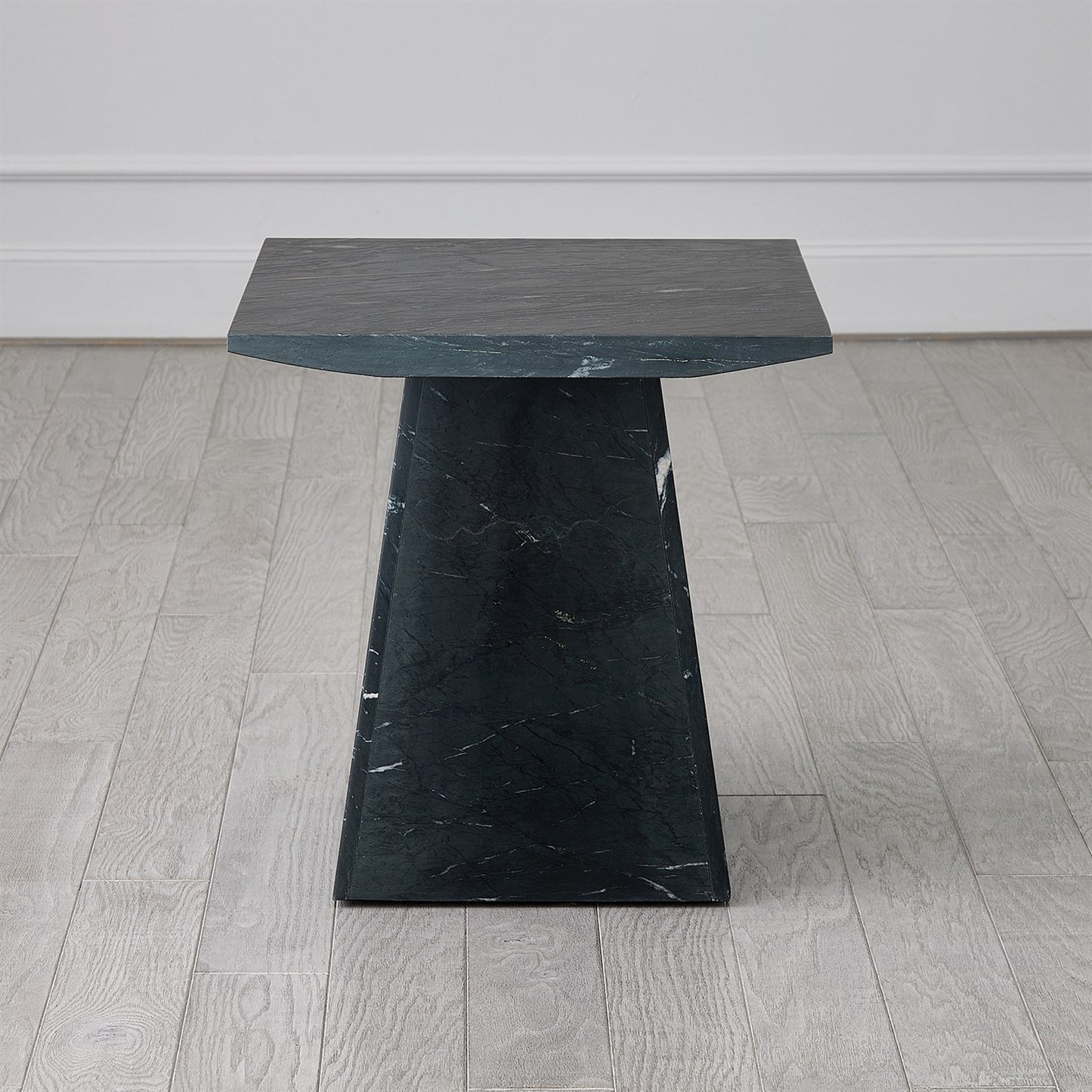 Aero Side Table - Black Leathered Marble