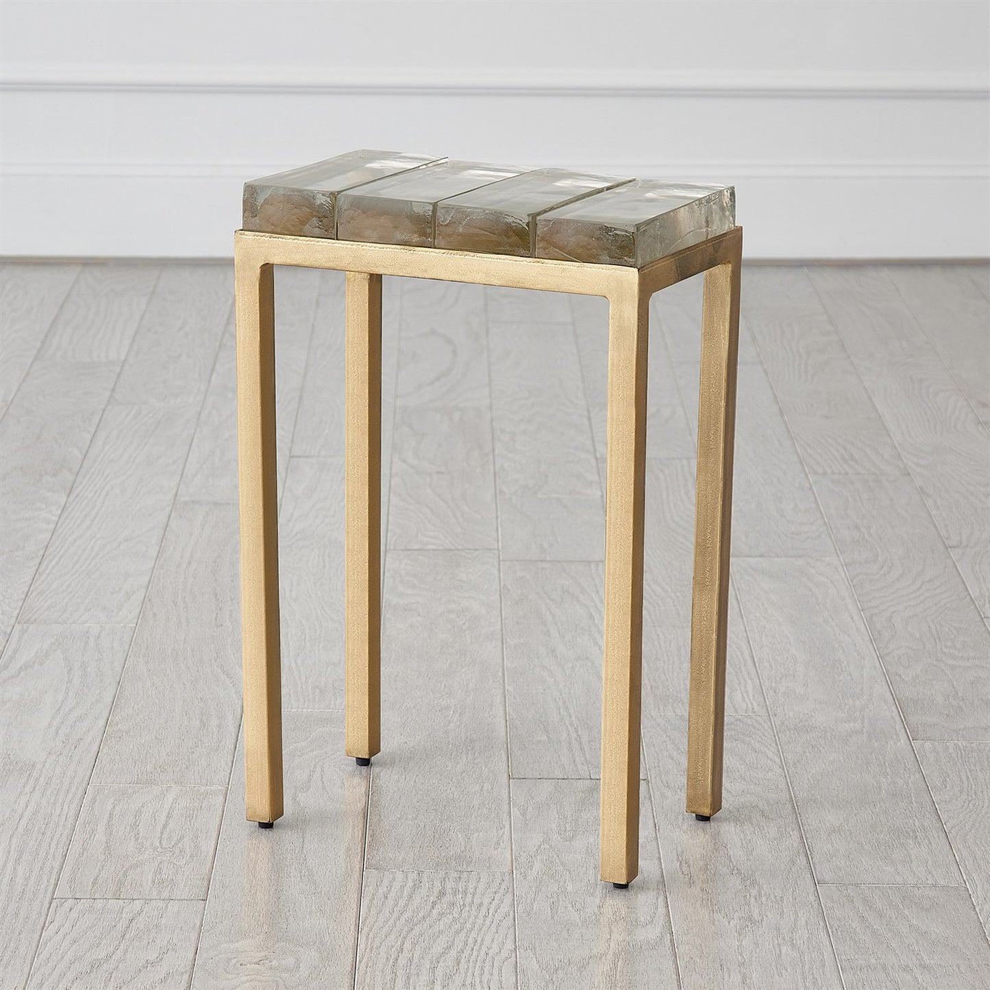 Ice Block Table - Quad - Antique Gold