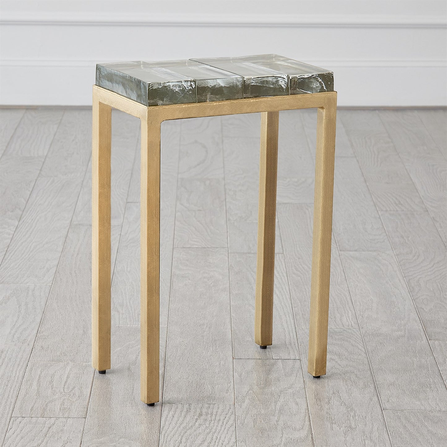 Ice Block Table - Quad - Antique Gold