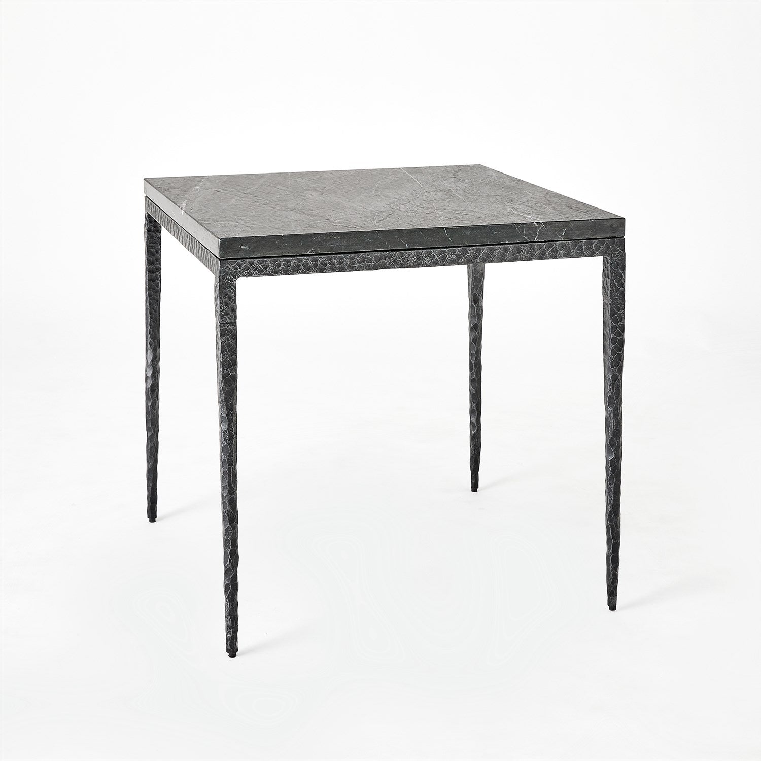Forrester Side Table - Blackened/ Flamed Marble - Grats Decor Interior Design & Build Inc.