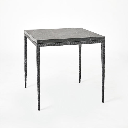 Forrester Side Table - Blackened/ Flamed Marble - Grats Decor Interior Design & Build Inc.