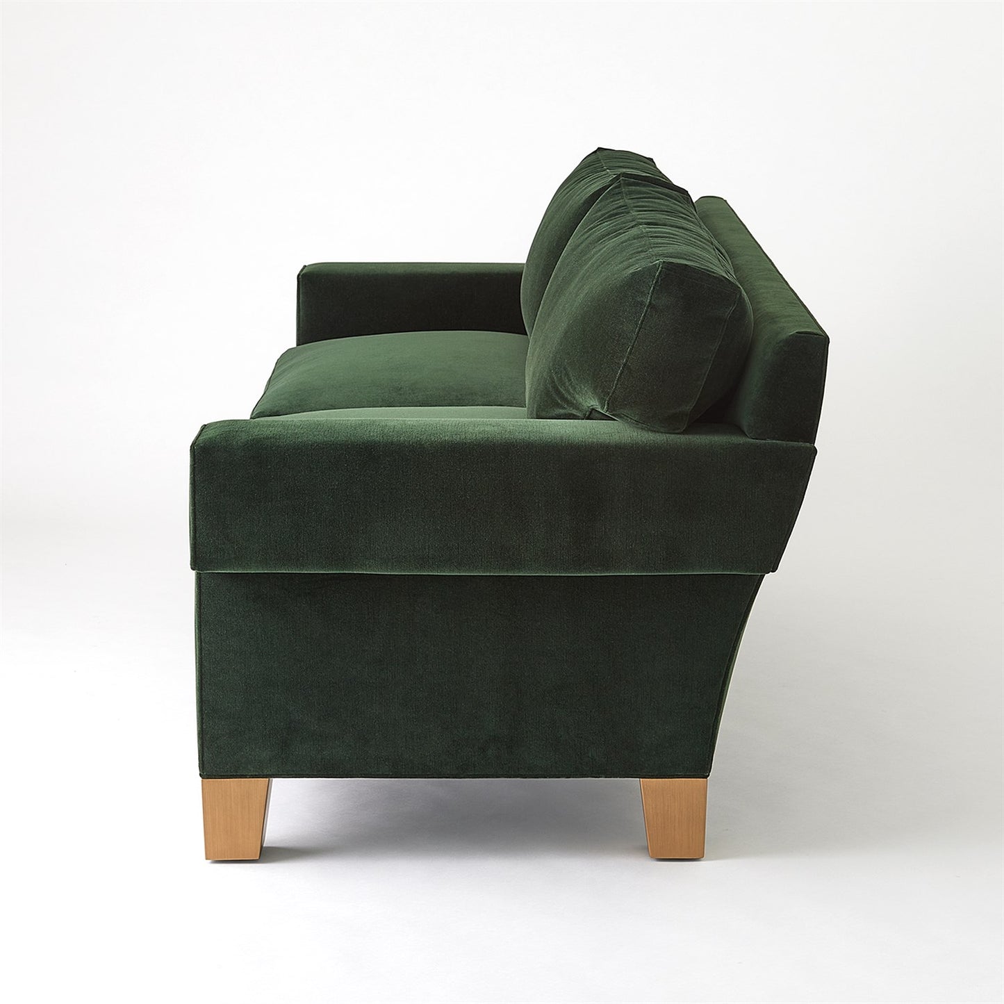 Square Arm Sofa-Green Velvet