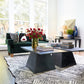 Square Arm Sofa-Green Velvet