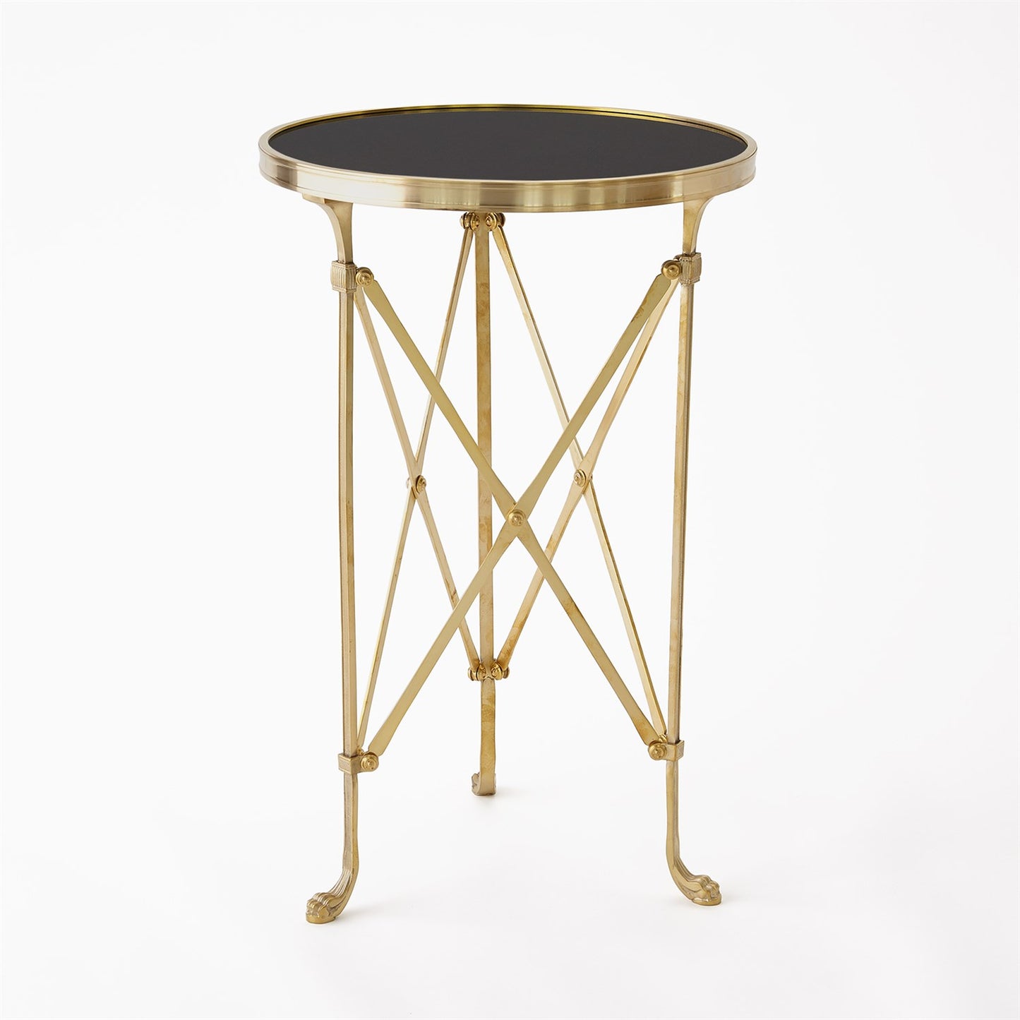 Directoire Round Table - Brass w/ Black Granite - Grats Decor Interior Design & Build Inc.