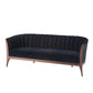 Channel Back Sofa - Black Velvet