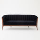 Channel Back Sofa - Black Velvet