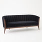 Channel Back Sofa - Black Velvet