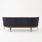 Channel Back Sofa - Black Velvet