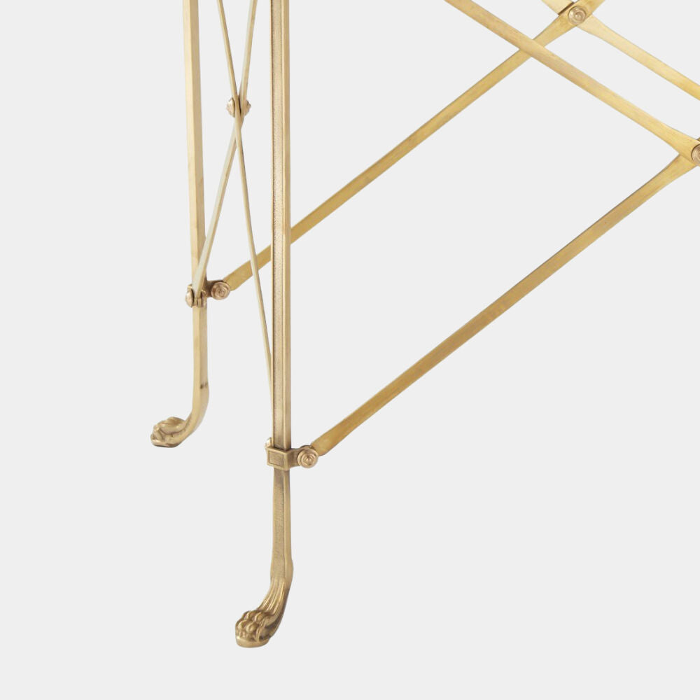 Rectangular Directoire Table - Brass/White Marble