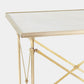 Rectangular Directoire Table - Brass/White Marble