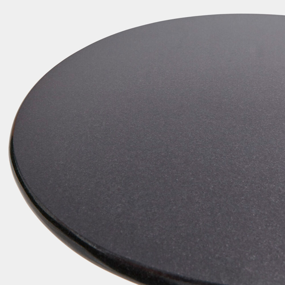 Faux Bois 17"Dia Side Table - Black