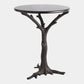 Faux Bois 17"Dia Side Table - Black