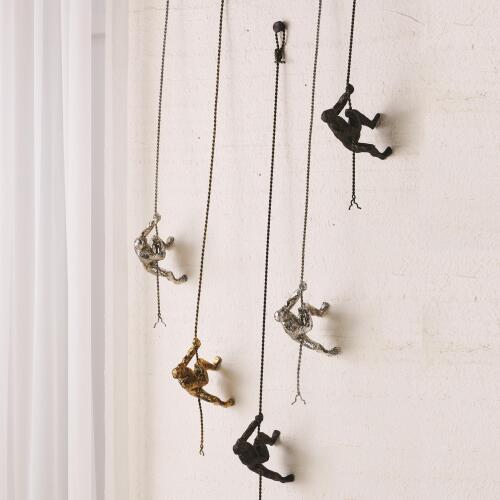 Climbing Man Wall Mounted Sculptures S/3 - Grats Decor Interior Design & Build Inc.