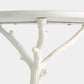 Faux Bois 17"Dia Side Table - White