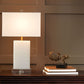 Catalina Rectangular Table Lamp-Alabaster/Brass