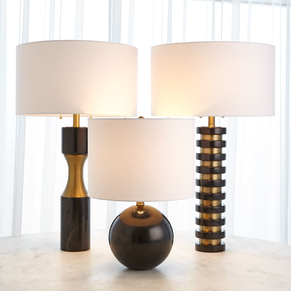 Corsetto Marble Cinch Lamp-Black