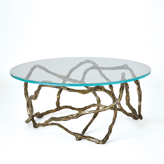 Twistwood Cocktail Table - Antique Brass