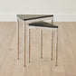 S/2 Triangular Nesting Tables - Nickel - Grats Decor Interior Design & Build Inc.