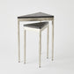 S/2 Triangular Nesting Tables - Nickel - Grats Decor Interior Design & Build Inc.