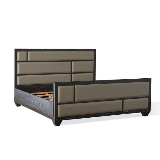 Brazil Bed - Black Cerused Oak - Queen/King