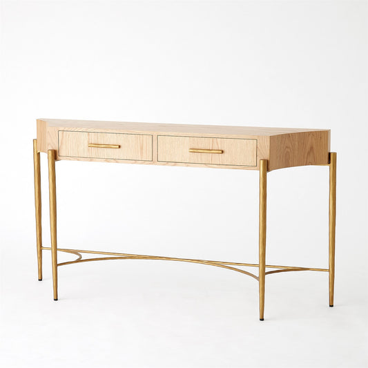 Breakfront Console - Natural/ Gold
