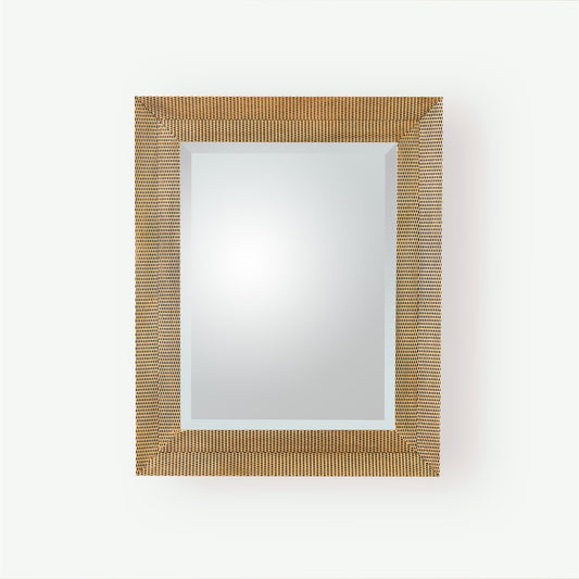 Delicate Basketweave Mirror - Gold