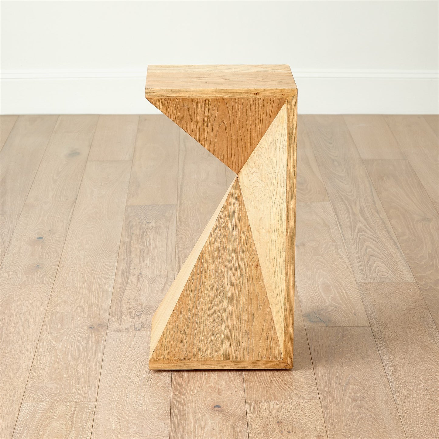 Asymmetrical Angle Side Table - Oak - Grats Decor Interior Design & Build Inc.