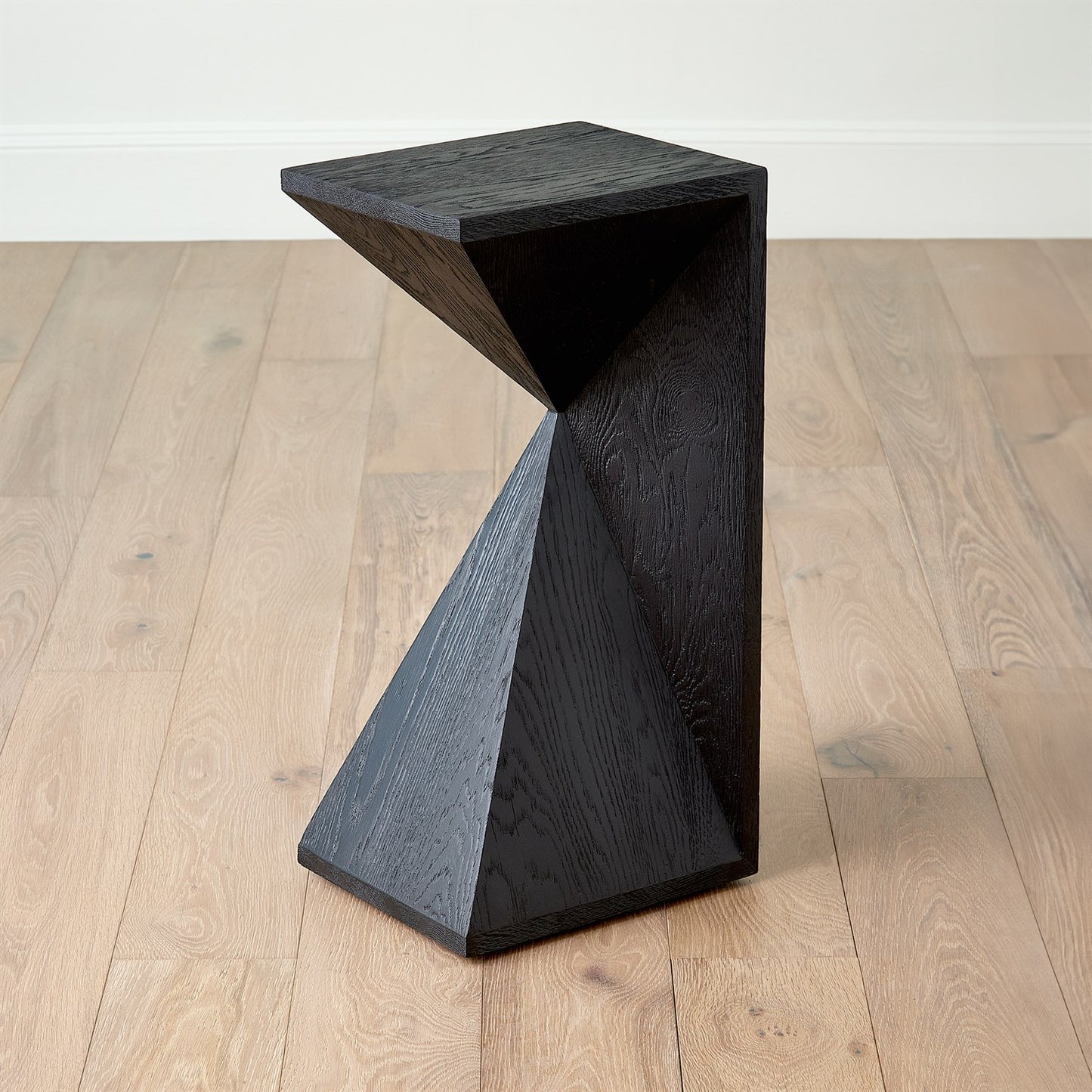 Asymmetrical Angle Side Table - Blackened Oak - Grats Decor Interior Design & Build Inc.