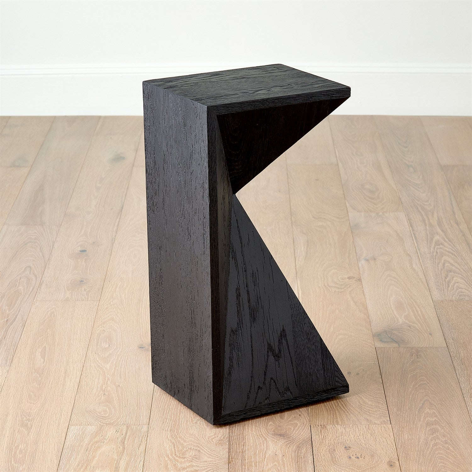 Asymmetrical Angle Side Table - Blackened Oak - Grats Decor Interior Design & Build Inc.