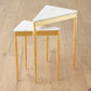 S/2 Triangular Nesting Tables - Gold Leaf - Grats Decor Interior Design & Build Inc.