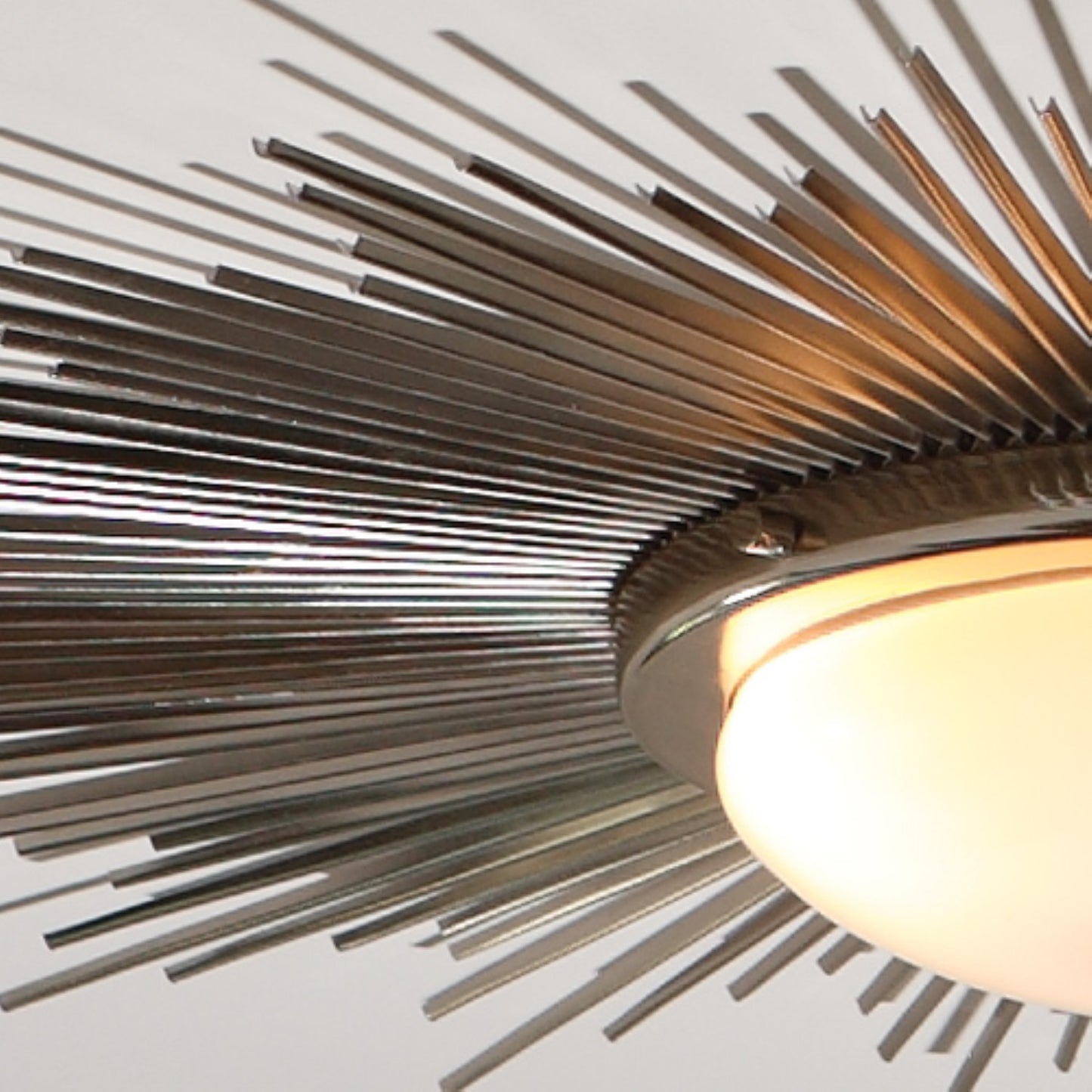 Sunburst Light Fixture - Nickel - Grats Decor Interior Design & Build Inc.
