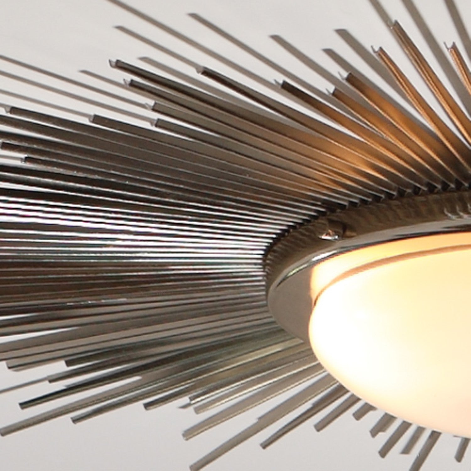Sunburst Light Fixture - Nickel - Grats Decor Interior Design & Build Inc.
