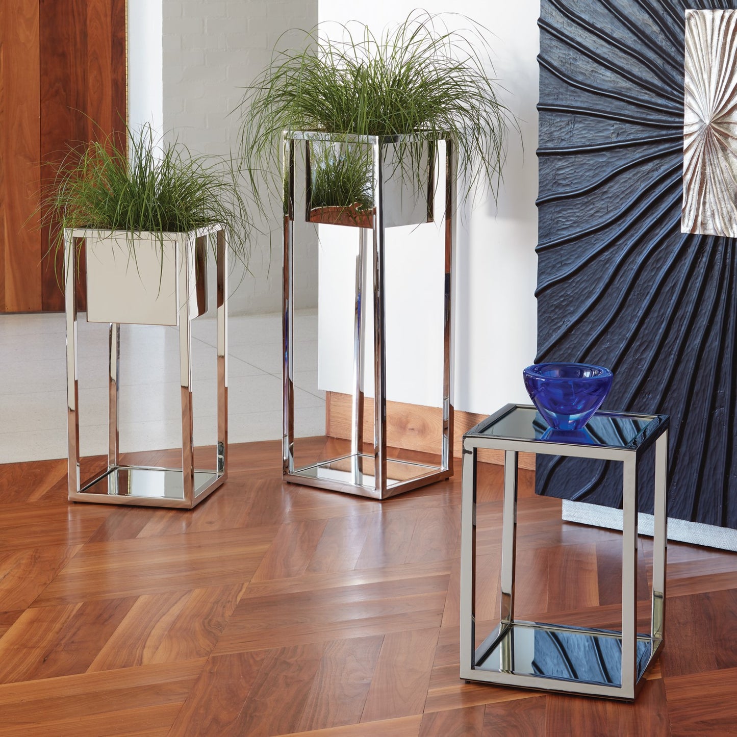 Escher Side Table / Planter - Nickel